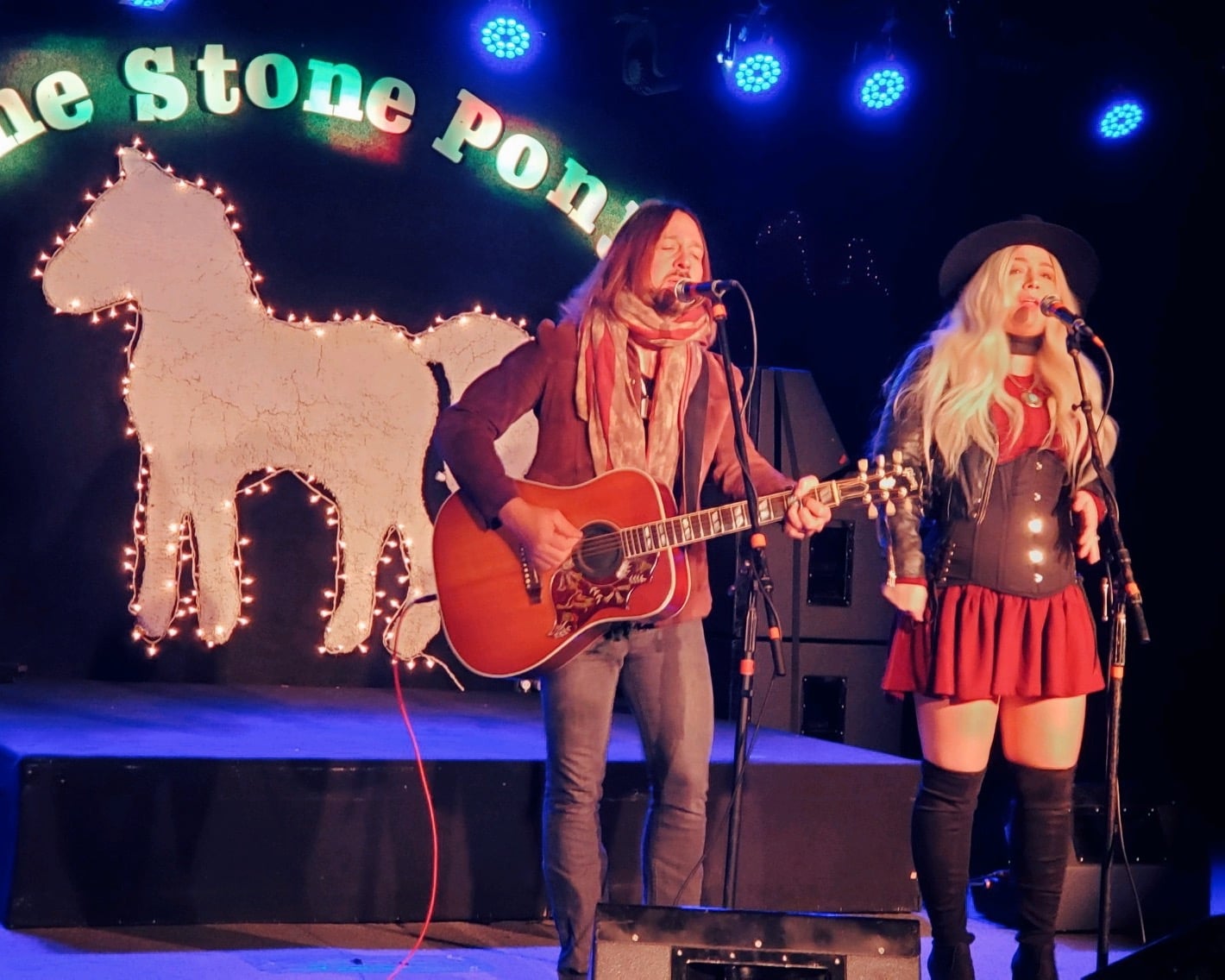 Matt and Eryn O'Ree at the Stone Pony performing to promote Winterfes 2022